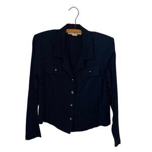 Vintage Christy Lyn Black Button Down Blouse